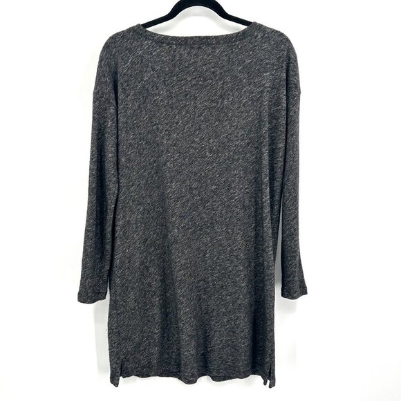 EILEEN FISHER *FLAWED* Heather Gray Organic Cotton Virgin Wool Shirt Dress Small - Picture 2 of 7